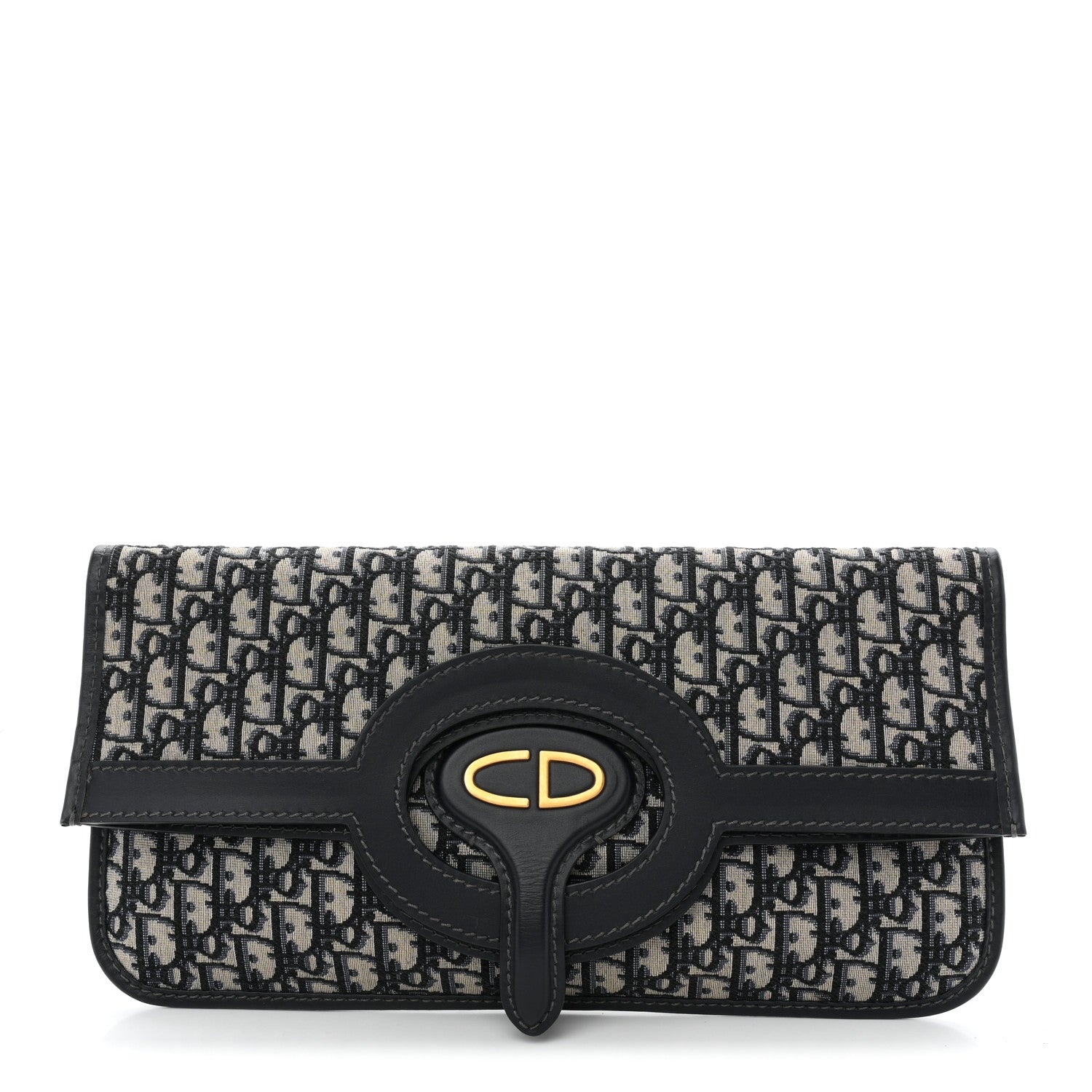 Oblique Fold Over Clutch Blue