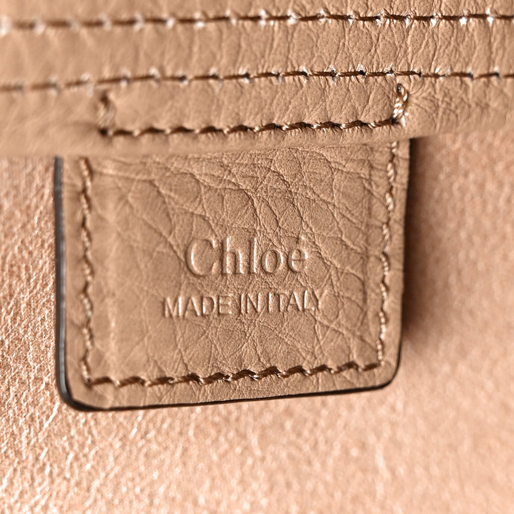 Grained Calfskin Medium Spin Tote Woodrose