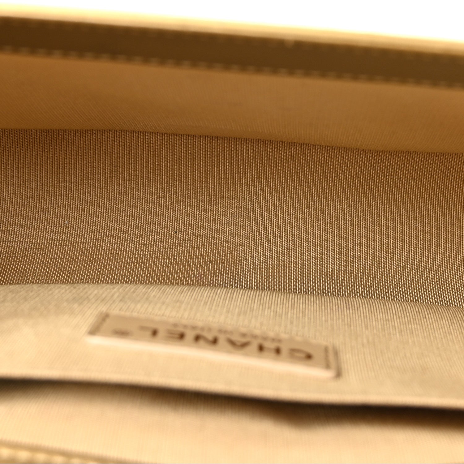Metallic Patent Calfskin Quilted Medium Boy Flap Gold