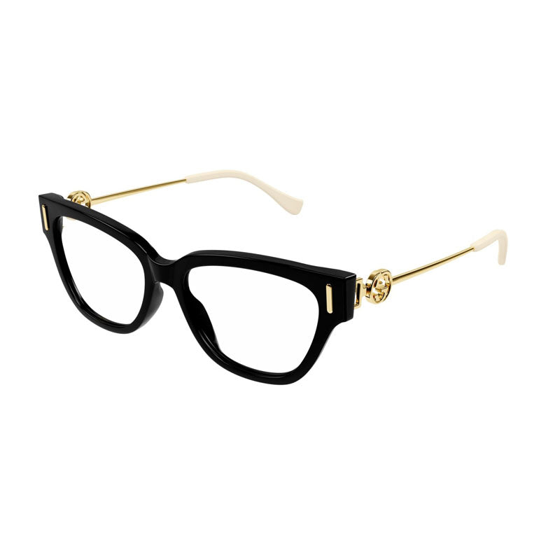 Gucci Eyeglasses Cat Eye Full Rim, Black Frame and Clear Demo Lenses Lens GG1205O001