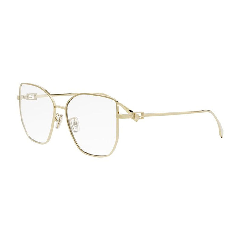 Fendi Eyeglasses Butterfly Full Rim, Gold Frame and Clear Demo Lens Lens FE50084U030