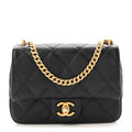 Caviar Quilted Mini Sweetheart Flap Black