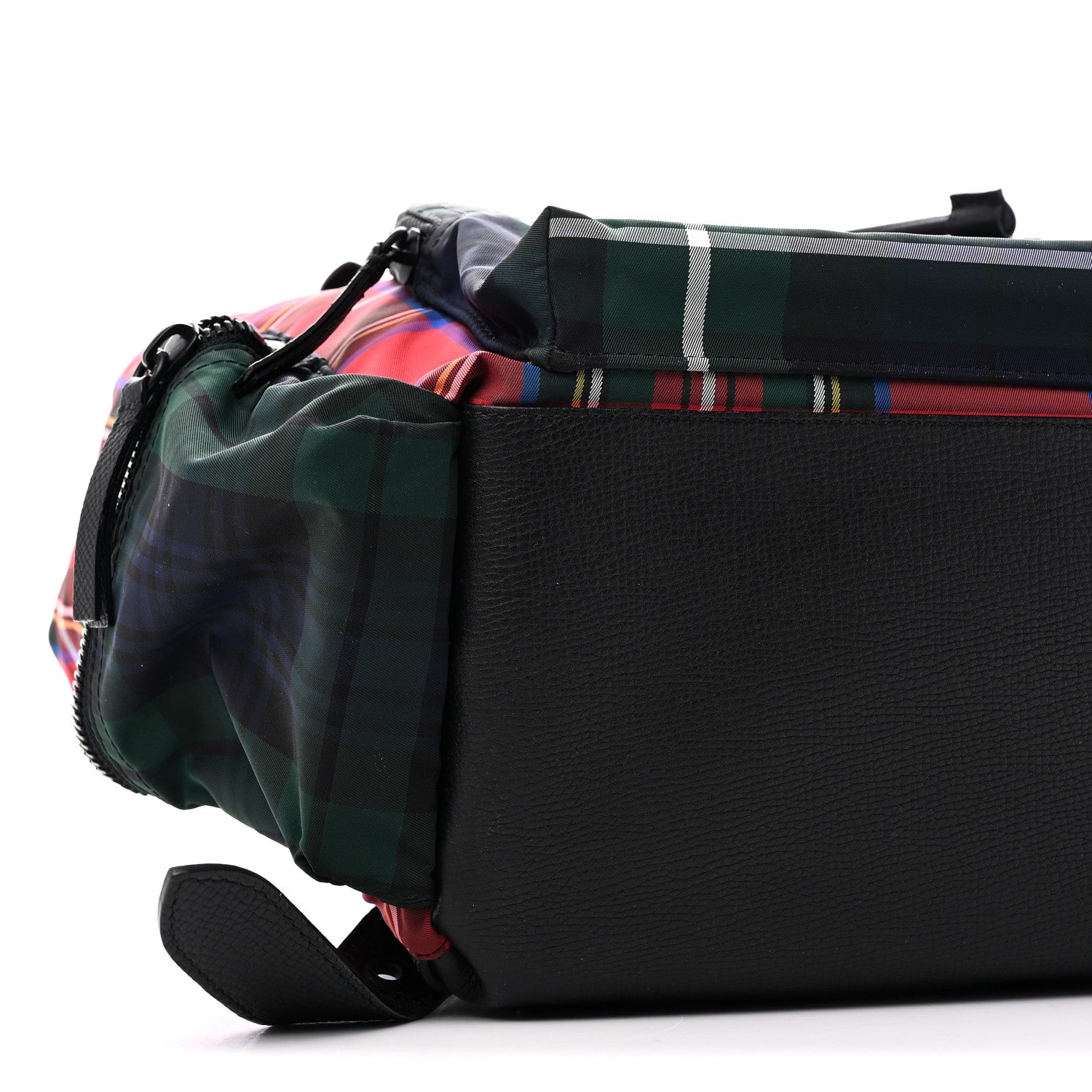 Laminated Tartan Patchwork Medium Rucksack Backpack Military Red