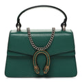 Dollar Calfskin Crystal Mini Dionysus Top Handle Bag Emerald