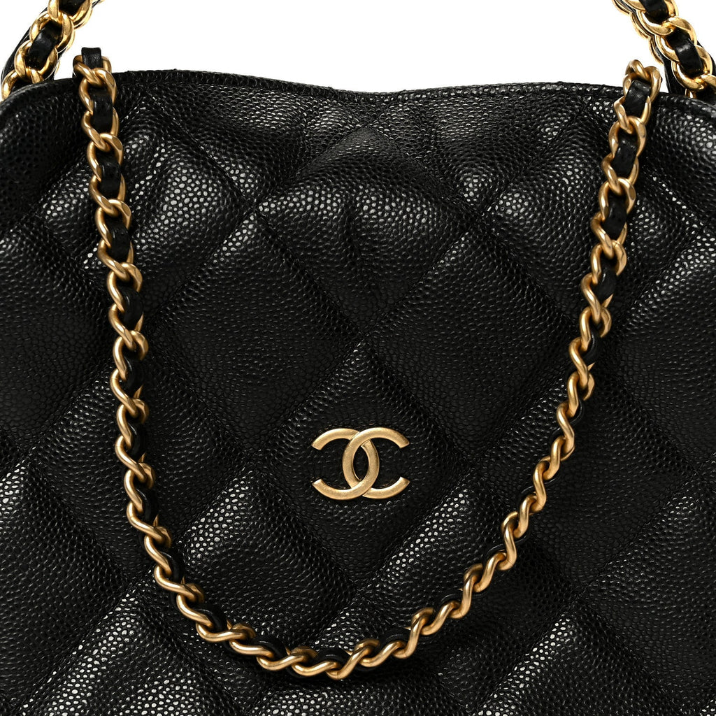 Caviar Quilted Chanel Way Clutch With Chain Black