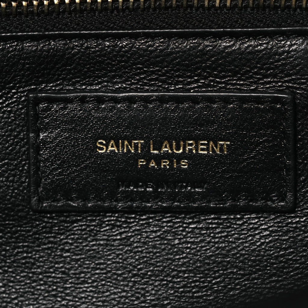 Lambskin Quilted Sade Puffer Envelope Clutch Black