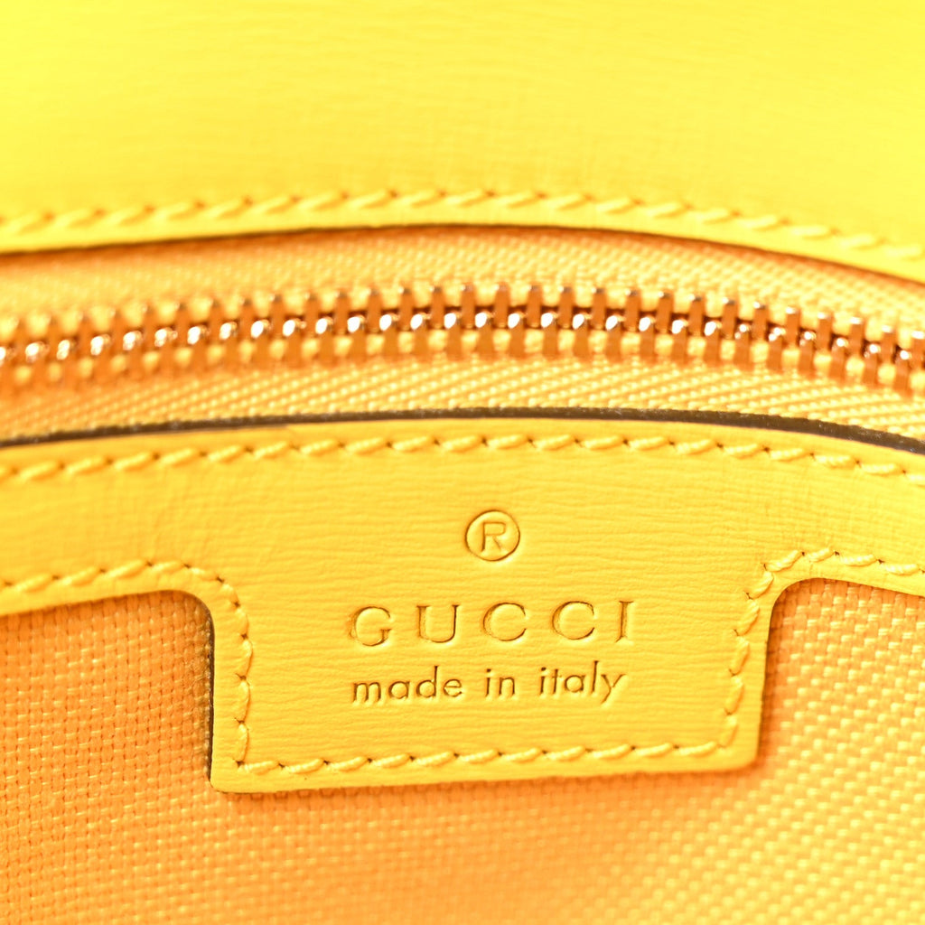 GG Monogram Textured Dollar Calfskin Small Luce Shoulder Bag Yellow