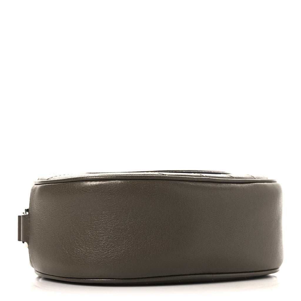 Sakai Be Green Calfskin Diagonal Stitched Mini Blondie Shoulder Bag Craclet Brown