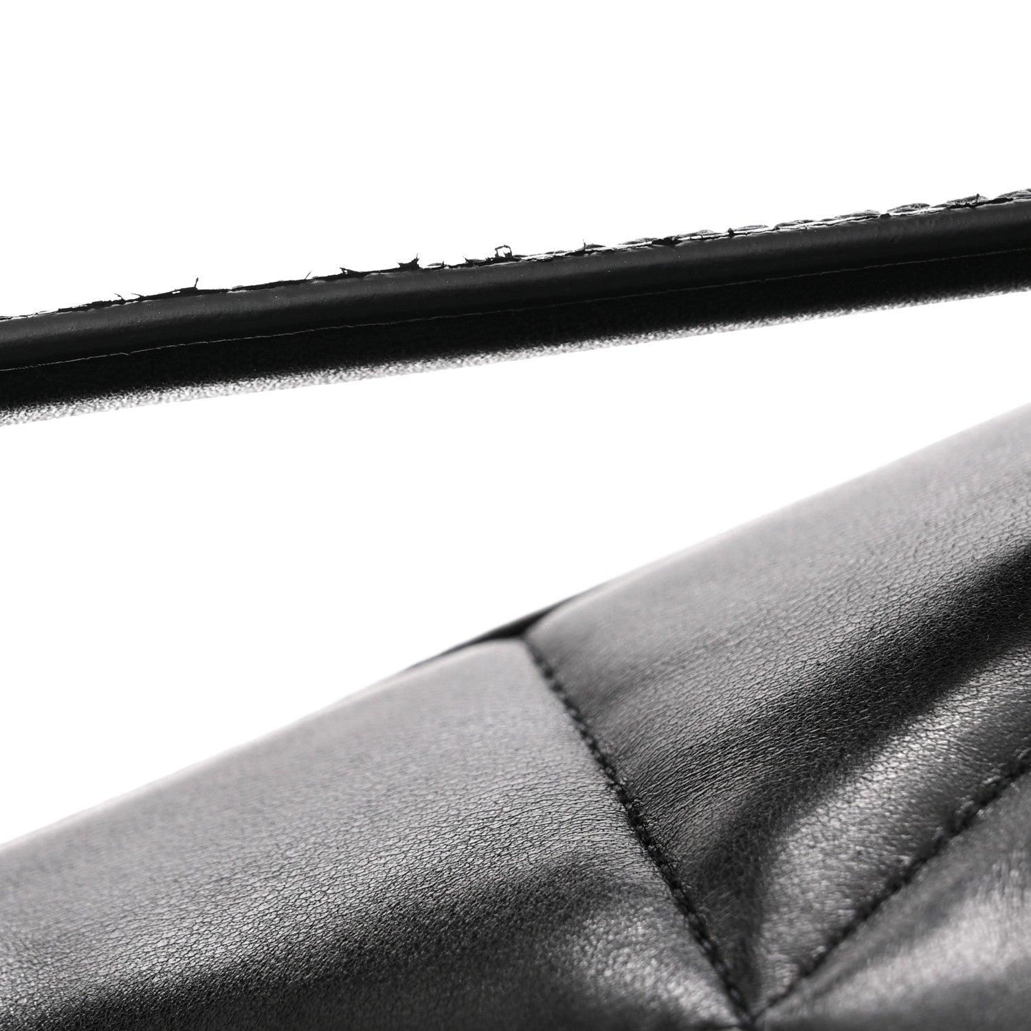 Lambskin Quilted Medium Loulou Puffer Monogram Chain Satchel Black