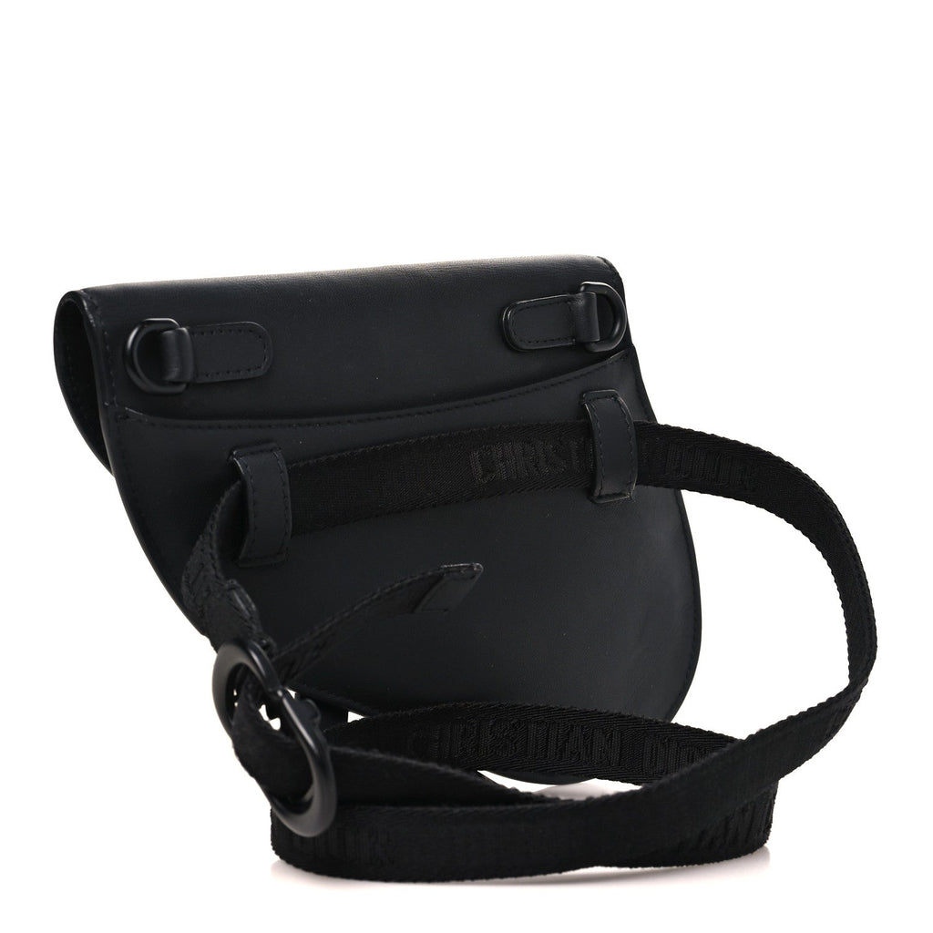 Ultra Matte Calfskin Saddle Belt Bag Black