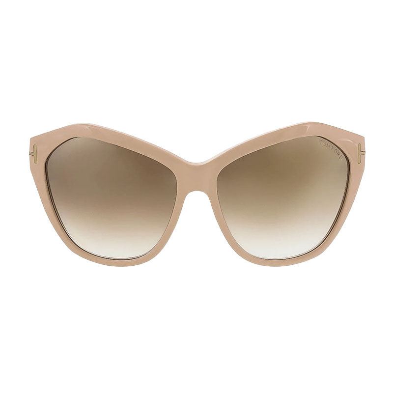 Tom Ford Sunglasses Cat Eye Full Rim, Pink Nude Frame and Brown Gradient Mirror Lens FT031772L