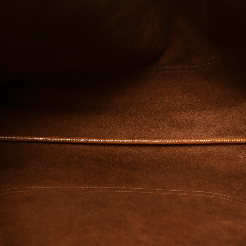 Grained Calfskin Softbit Maxi Shoulder Bag Brown