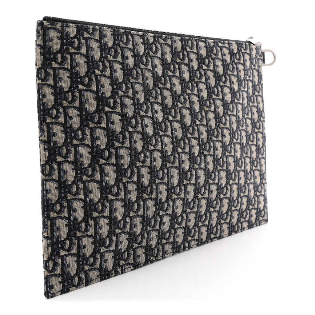 Oblique A4 Flat Pouch Clutch Blue