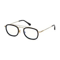 Tom Ford Eyeglasses Square Full Rim, Black/Gold Frame and Clear Demo Lens Lens FT5677-F-B001