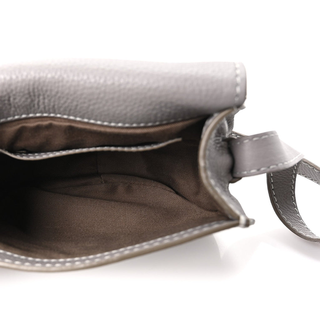 Calfskin Mini Marcie Round Crossbody Bag Cashmere Grey