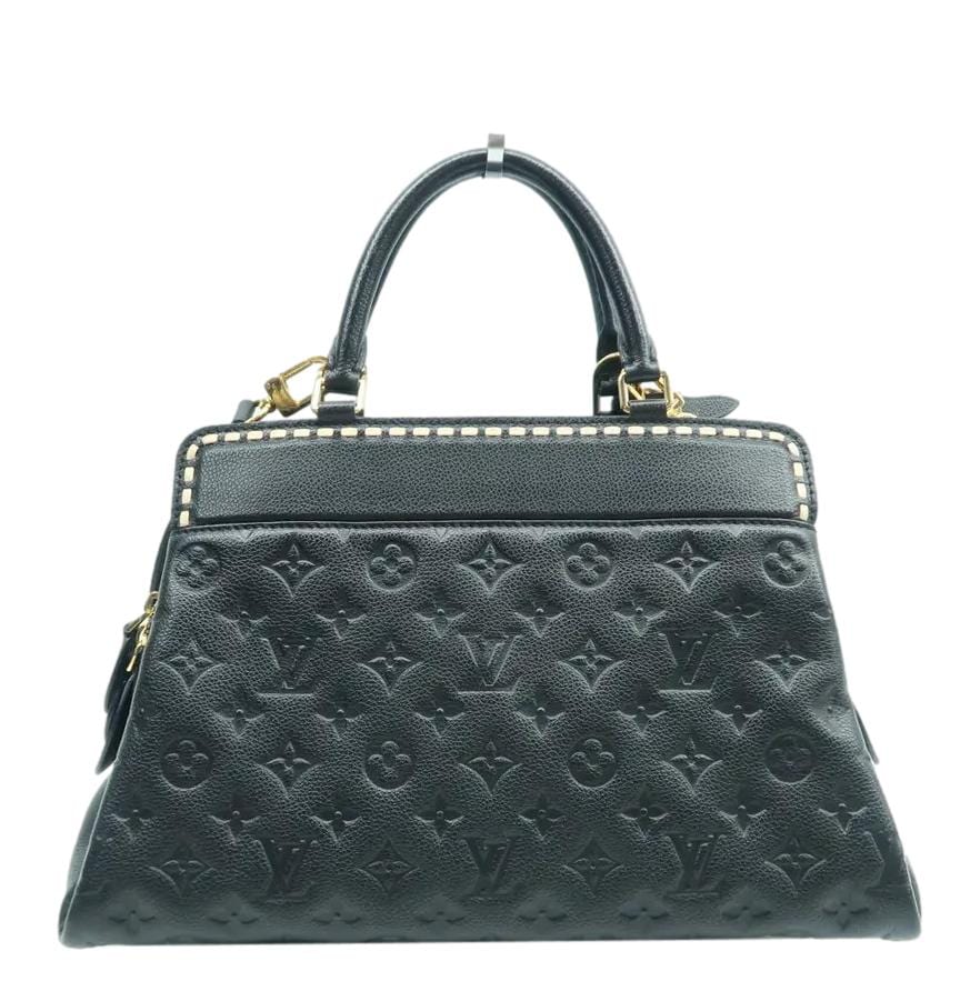 LOUIS VUITTON Vosges MM Empreinte Leather Shoulder Bag Black
