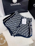 DIOR SHORTS Navy Blue Dior Oblique Velvet-Effect Cotton Jersey