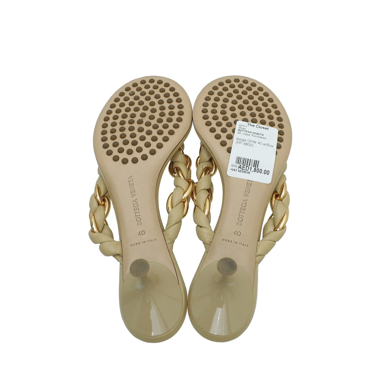 Bottega Veneta Beige Dot 55 Sandals 40