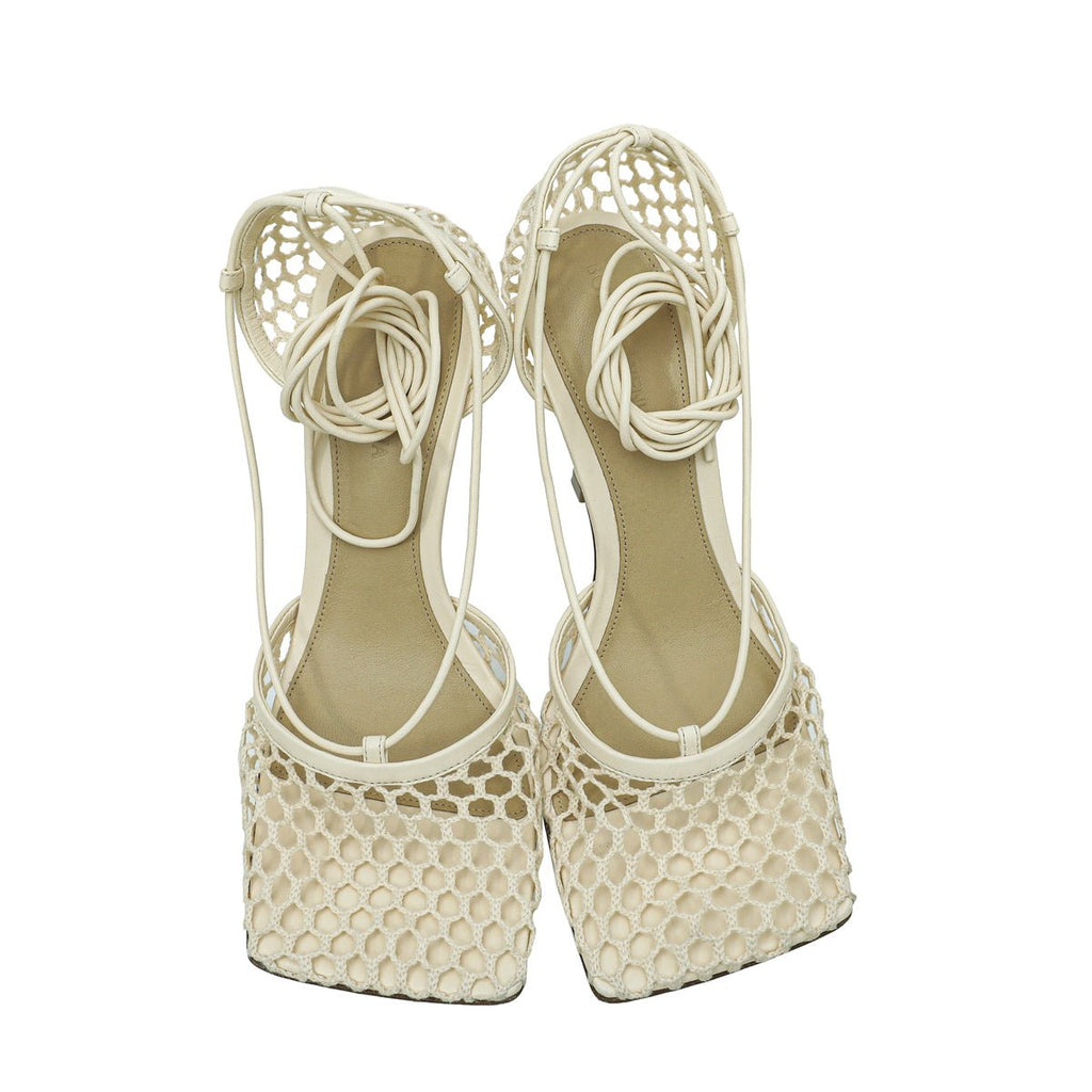 Bottega Veneta Beige Stretch Sandals 37