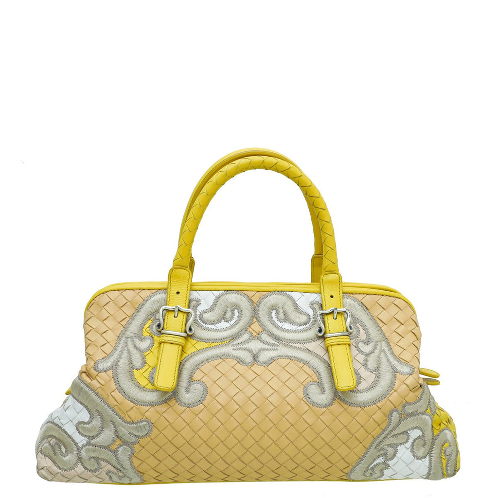 Bottega Veneta Bicolor Embroidered Intrecciato Tote Bag