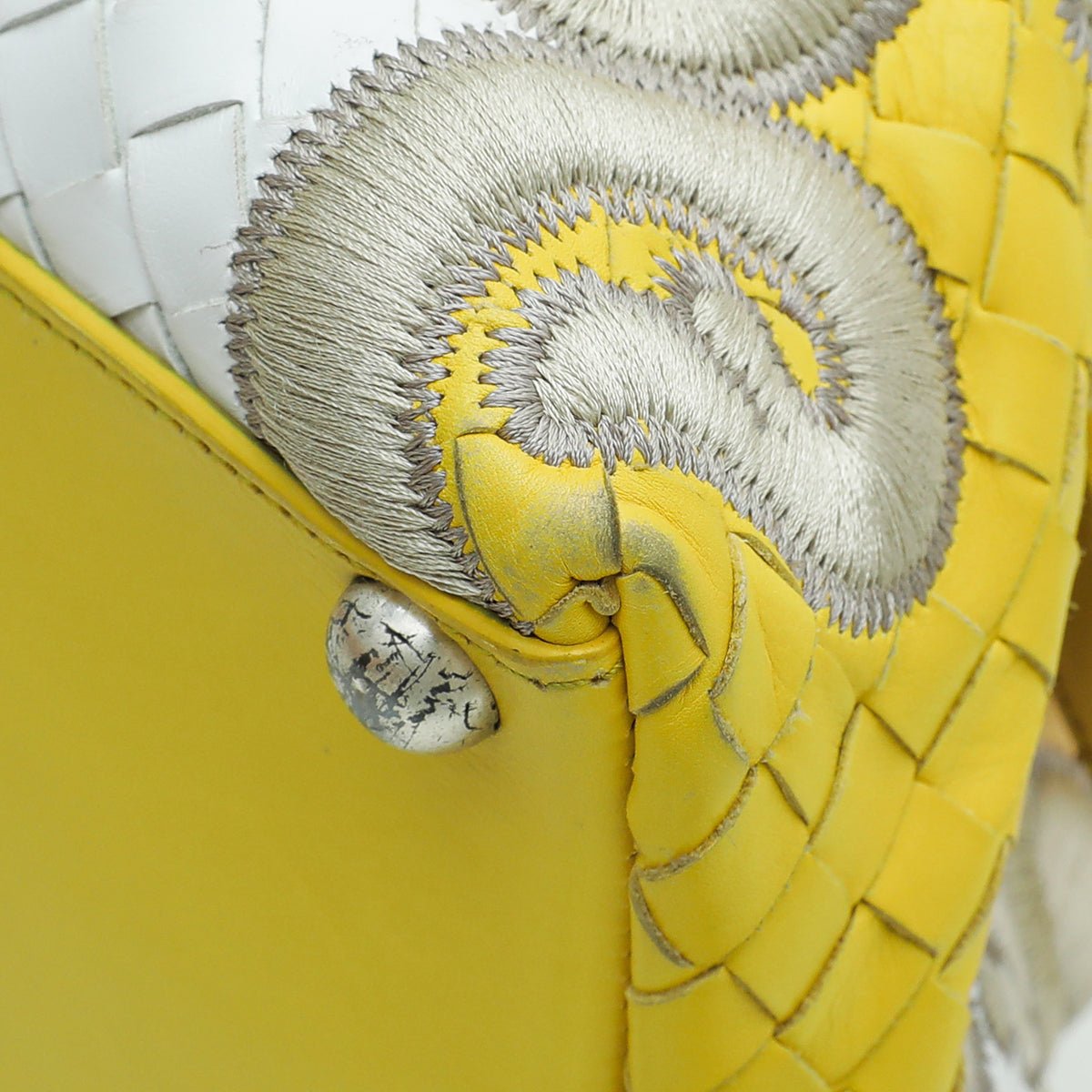 Bottega Veneta Bicolor Embroidered Intrecciato Tote Bag