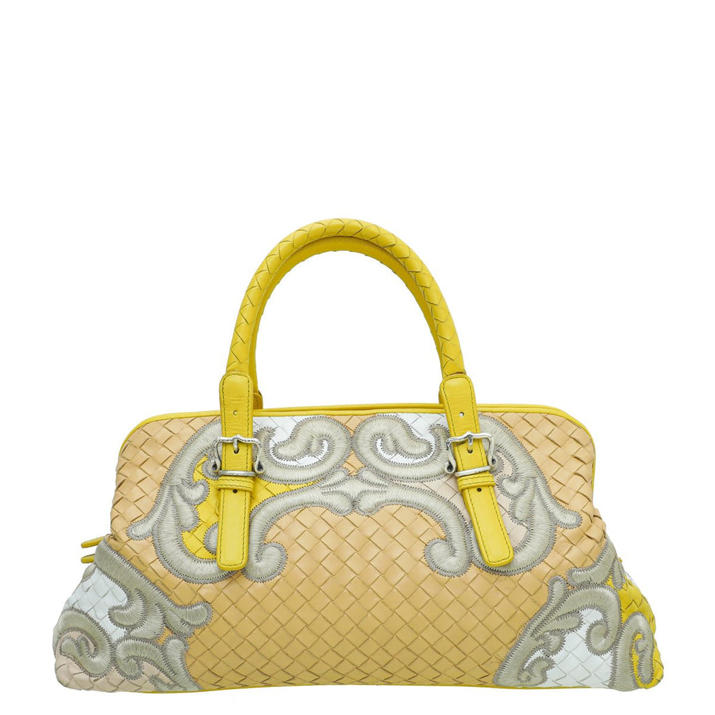 Bottega Veneta Bicolor Embroidered Intrecciato Tote Bag
