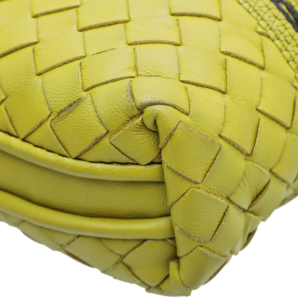 Bottega Veneta Bicolor Intrecciato Nappa Snakeskin Nodini Crossbody Bag