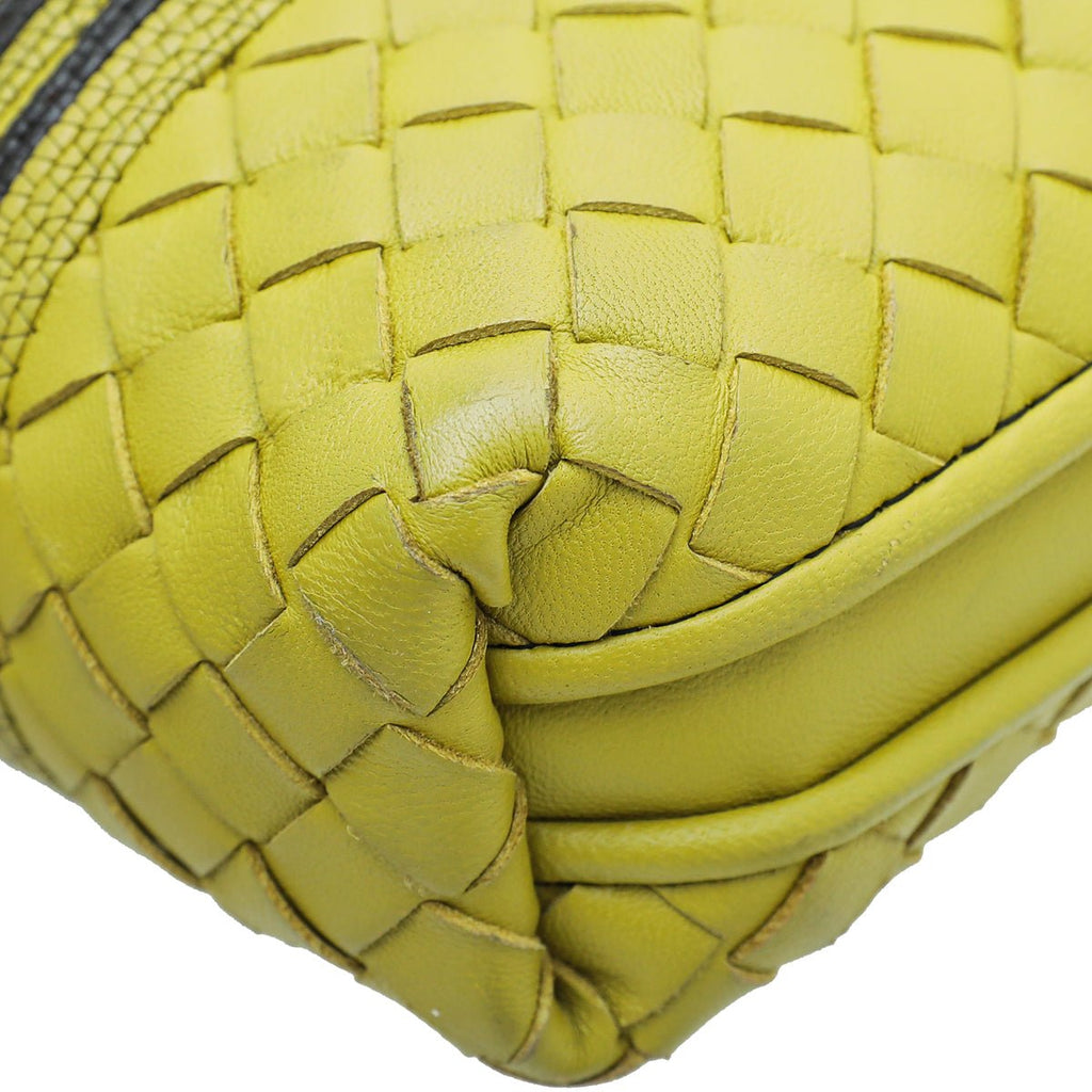 Bottega Veneta Bicolor Intrecciato Nappa Snakeskin Nodini Crossbody Bag