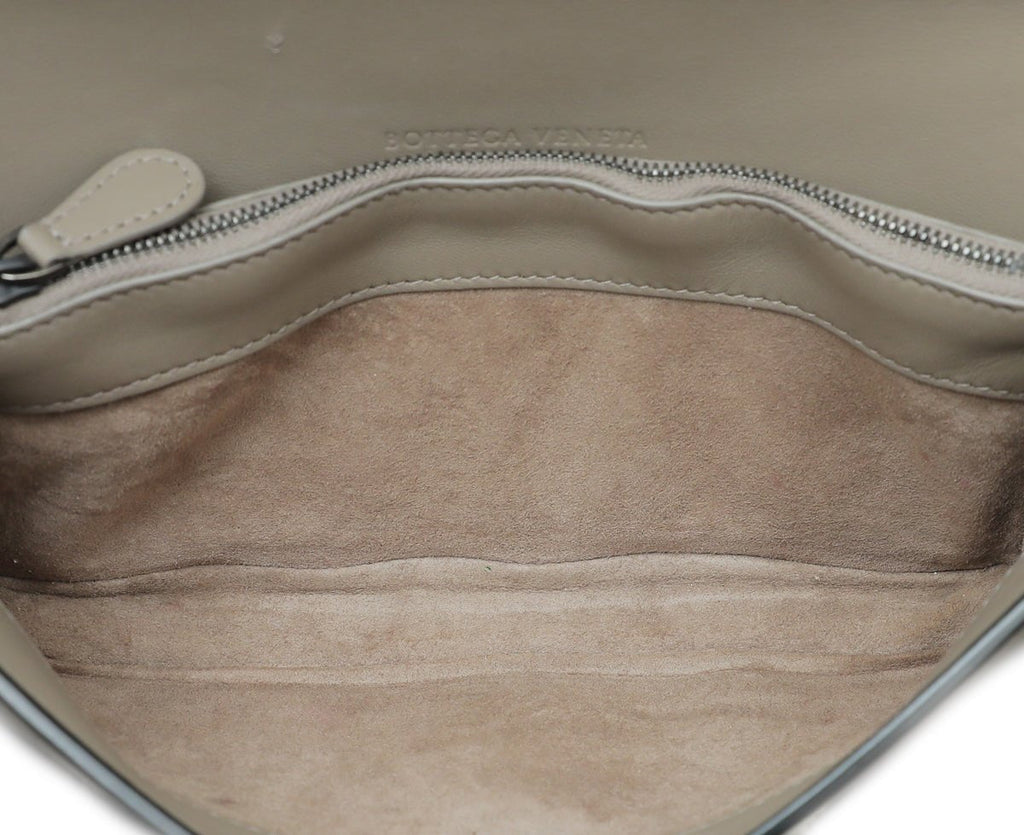 Bottega Veneta Bicolor Mist Intrecciato Club Stitch Olimpia Knot Clutch