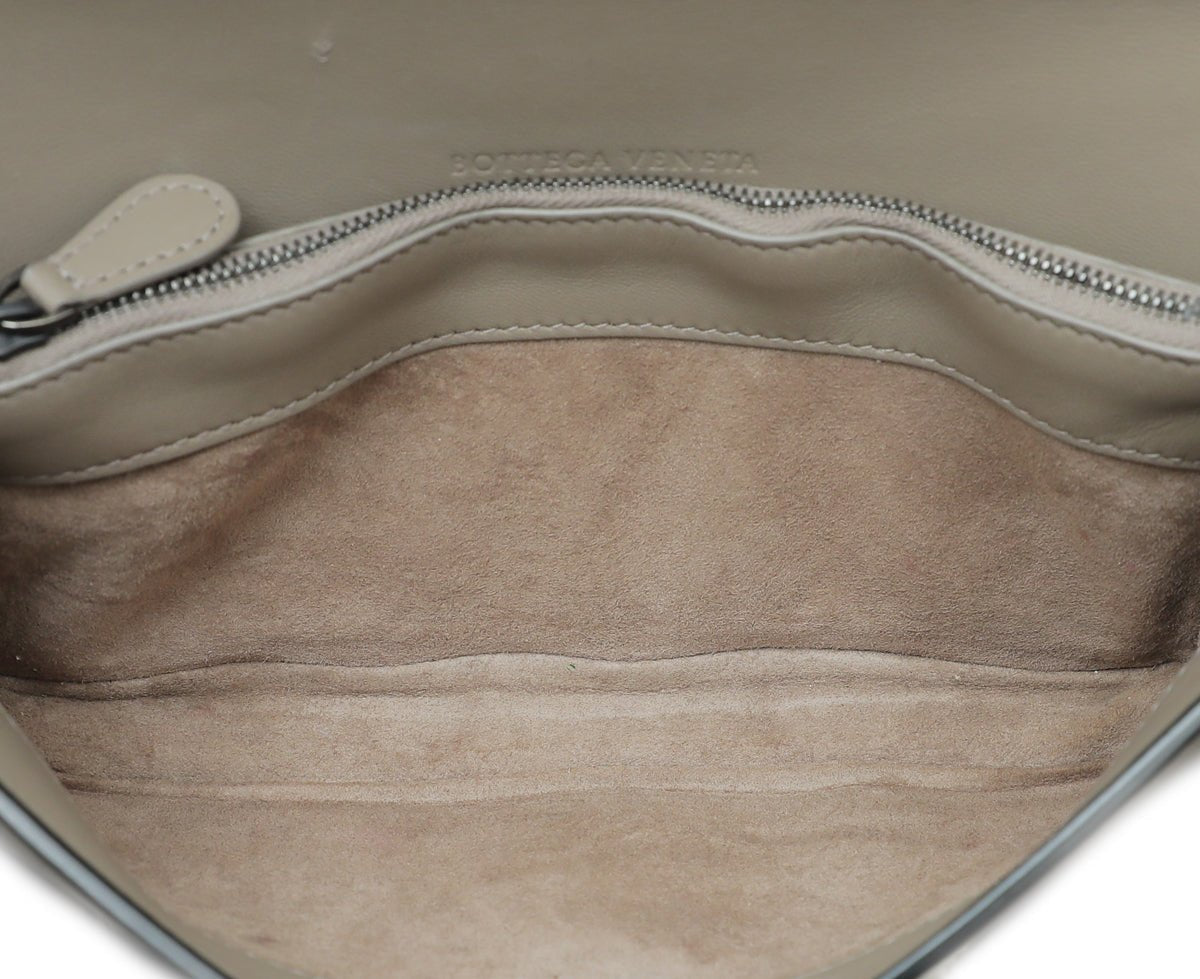 Bottega Veneta Bicolor Mist Intrecciato Club Stitch Olimpia Knot Clutch