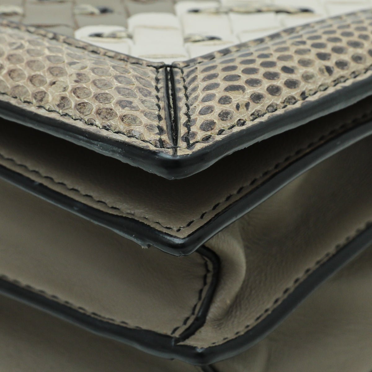 Bottega Veneta Bicolor Mist Intrecciato Club Stitch Olimpia Knot Clutch