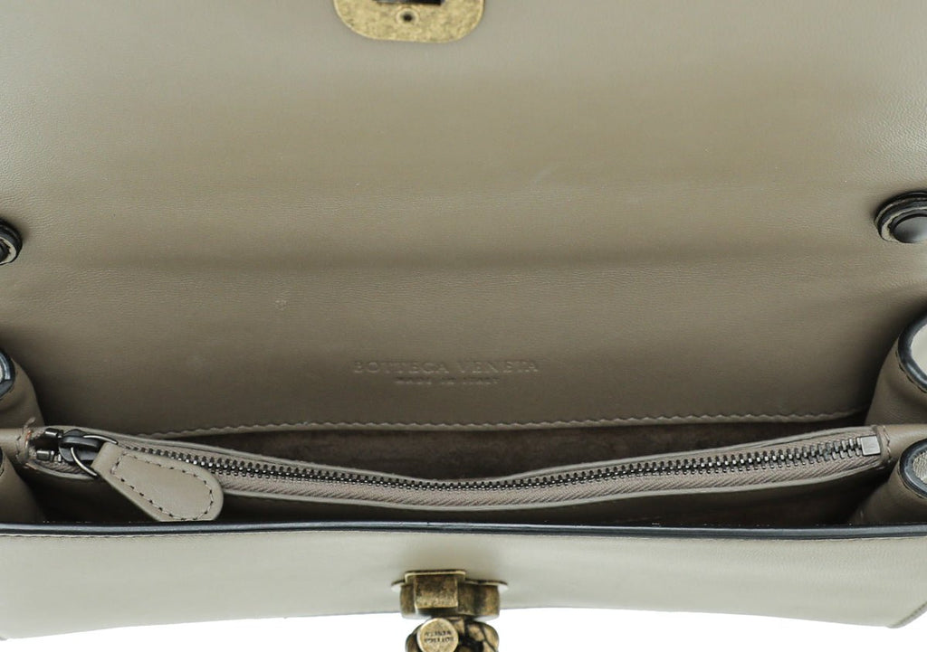 Bottega Veneta Bicolor Mist Intrecciato Club Stitch Olimpia Knot Clutch