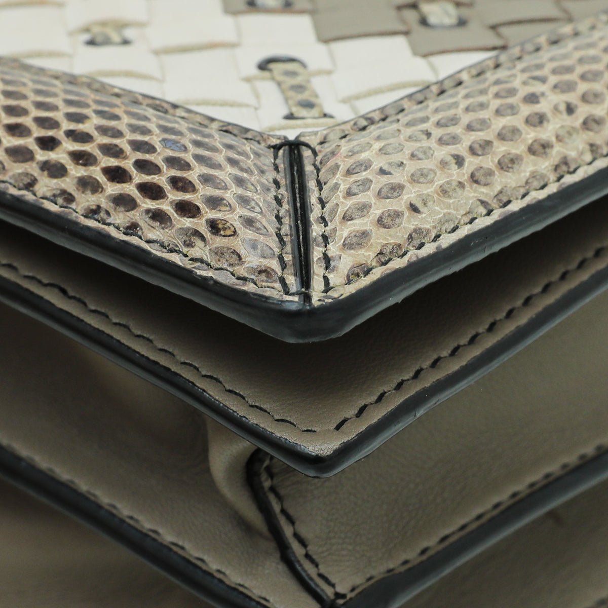 Bottega Veneta Bicolor Mist Intrecciato Club Stitch Olimpia Knot Clutch