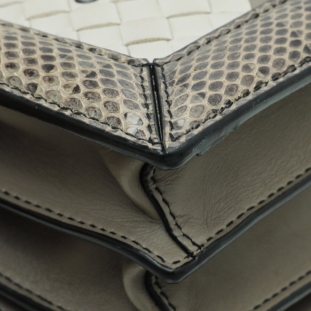 Bottega Veneta Bicolor Mist Intrecciato Club Stitch Olimpia Knot Clutch