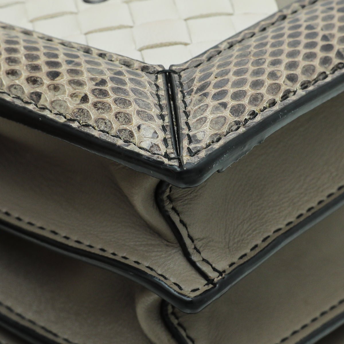Bottega Veneta Bicolor Mist Intrecciato Club Stitch Olimpia Knot Clutch