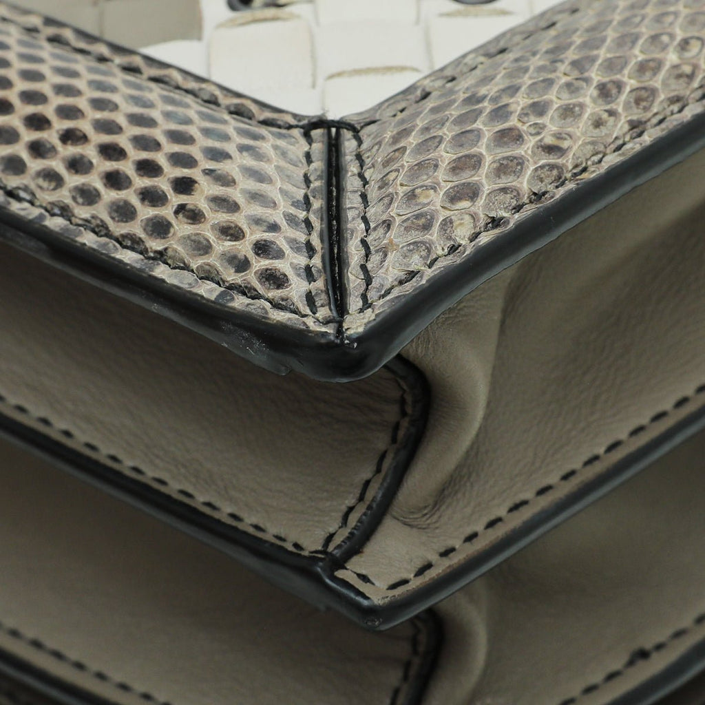 Bottega Veneta Bicolor Mist Intrecciato Club Stitch Olimpia Knot Clutch