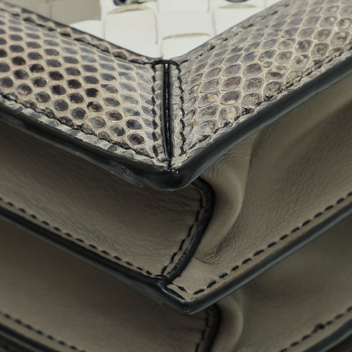 Bottega Veneta Bicolor Mist Intrecciato Club Stitch Olimpia Knot Clutch