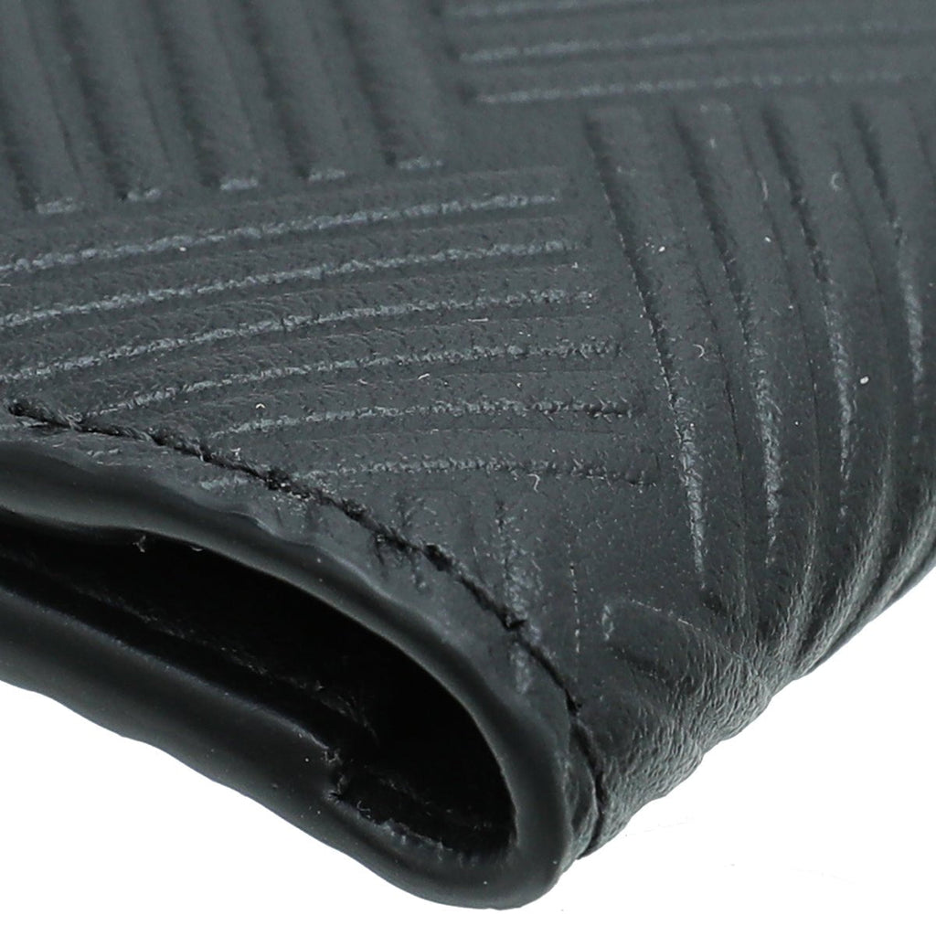 Bottega Veneta Black Embossed Card Holder