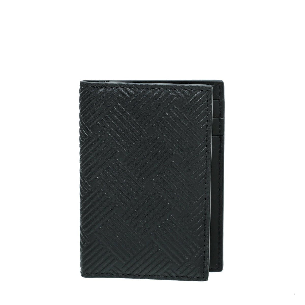 Bottega Veneta Black Embossed Card Holder