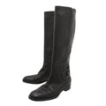 Bottega Veneta Black Intrecciato Knee High Boots 39