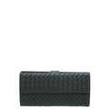 Bottega Veneta Black Intrecciato Long French Wallet