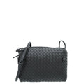 Bottega Veneta Black Intrecciato Nodini Crossbody Bag