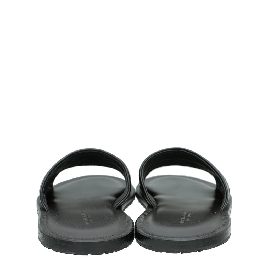 Bottega Veneta Black Intrecciato Slide Sandal 43
