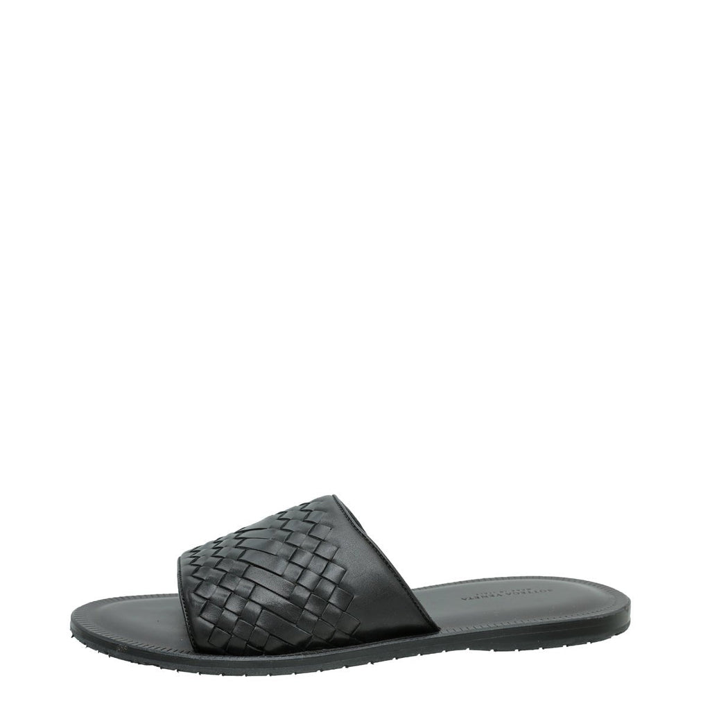 Bottega Veneta Black Intrecciato Slide Sandal 43
