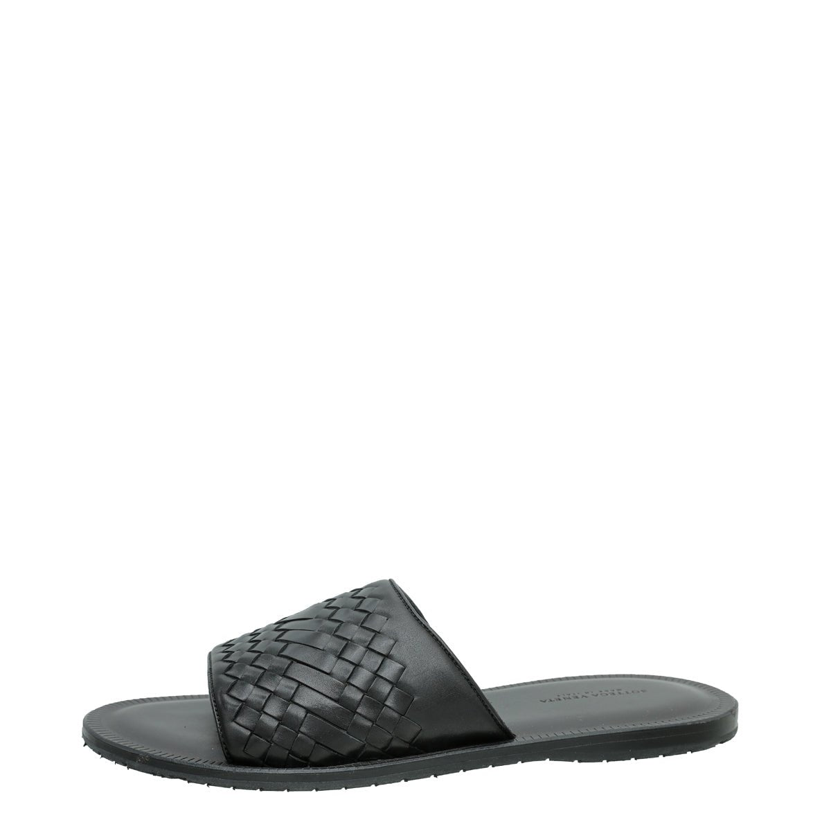 Bottega Veneta Black Intrecciato Slide Sandal 43