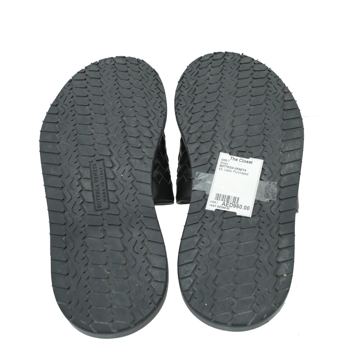 Bottega Veneta Black Intrecciato Slide Sandal 43