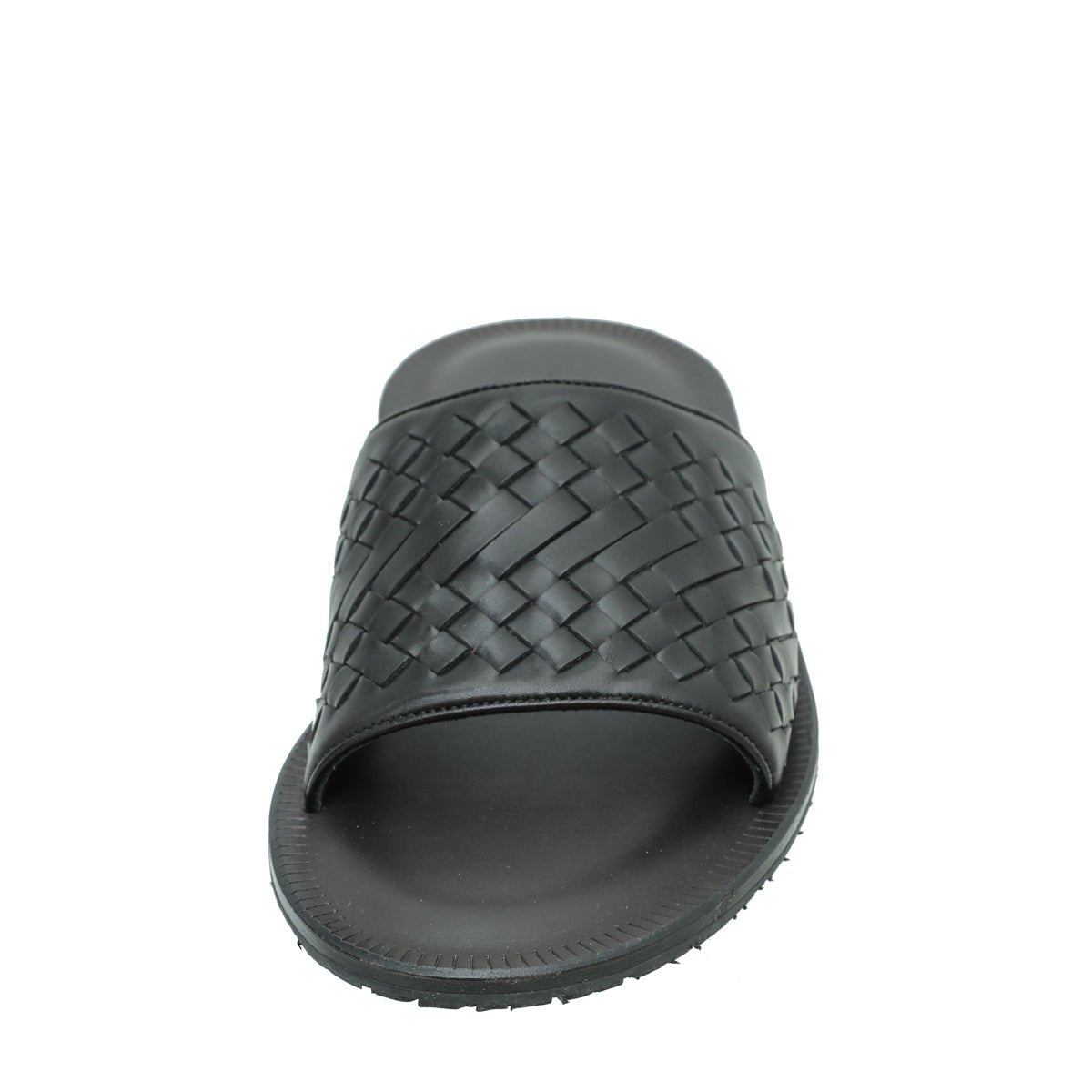 Bottega Veneta Black Intrecciato Slide Sandal 43