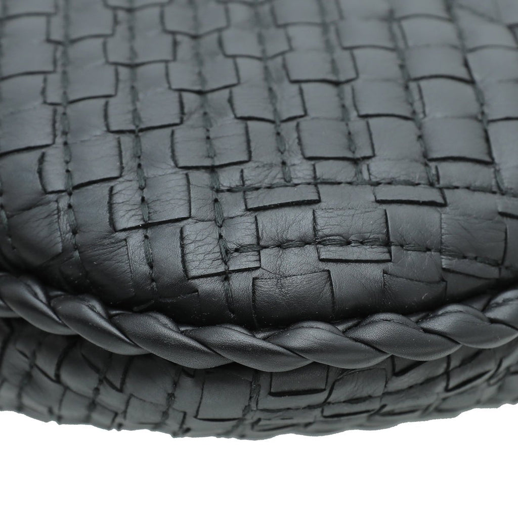 Bottega Veneta Black Intrecciato Veneta Hobo Medium Bag