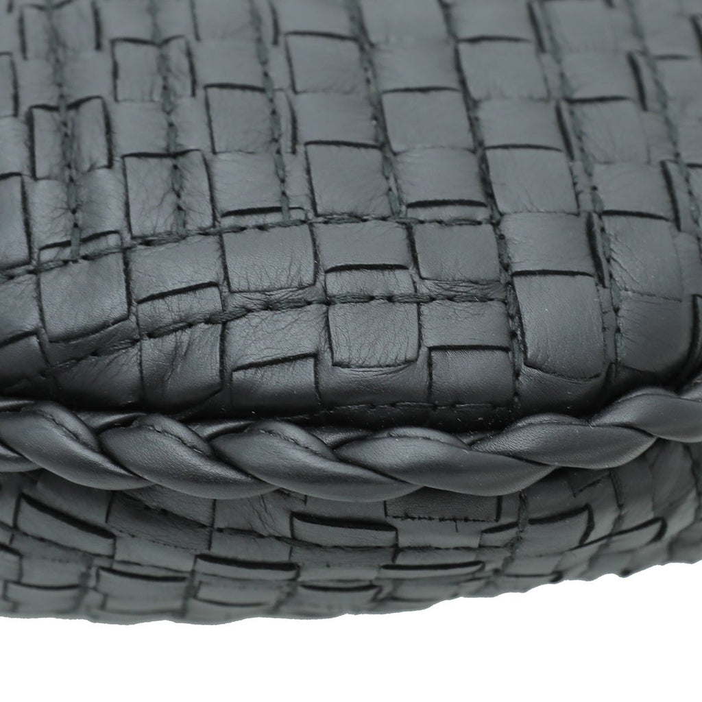 Bottega Veneta Black Intrecciato Veneta Hobo Medium Bag