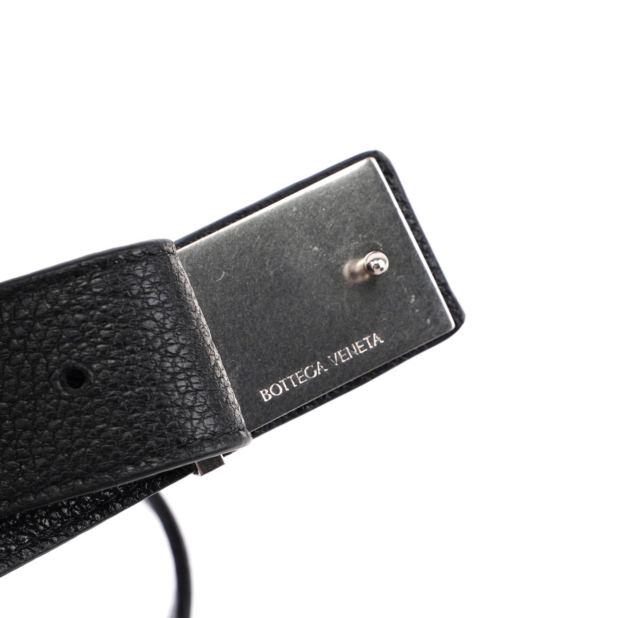Black Leather Buckle Waist Bag